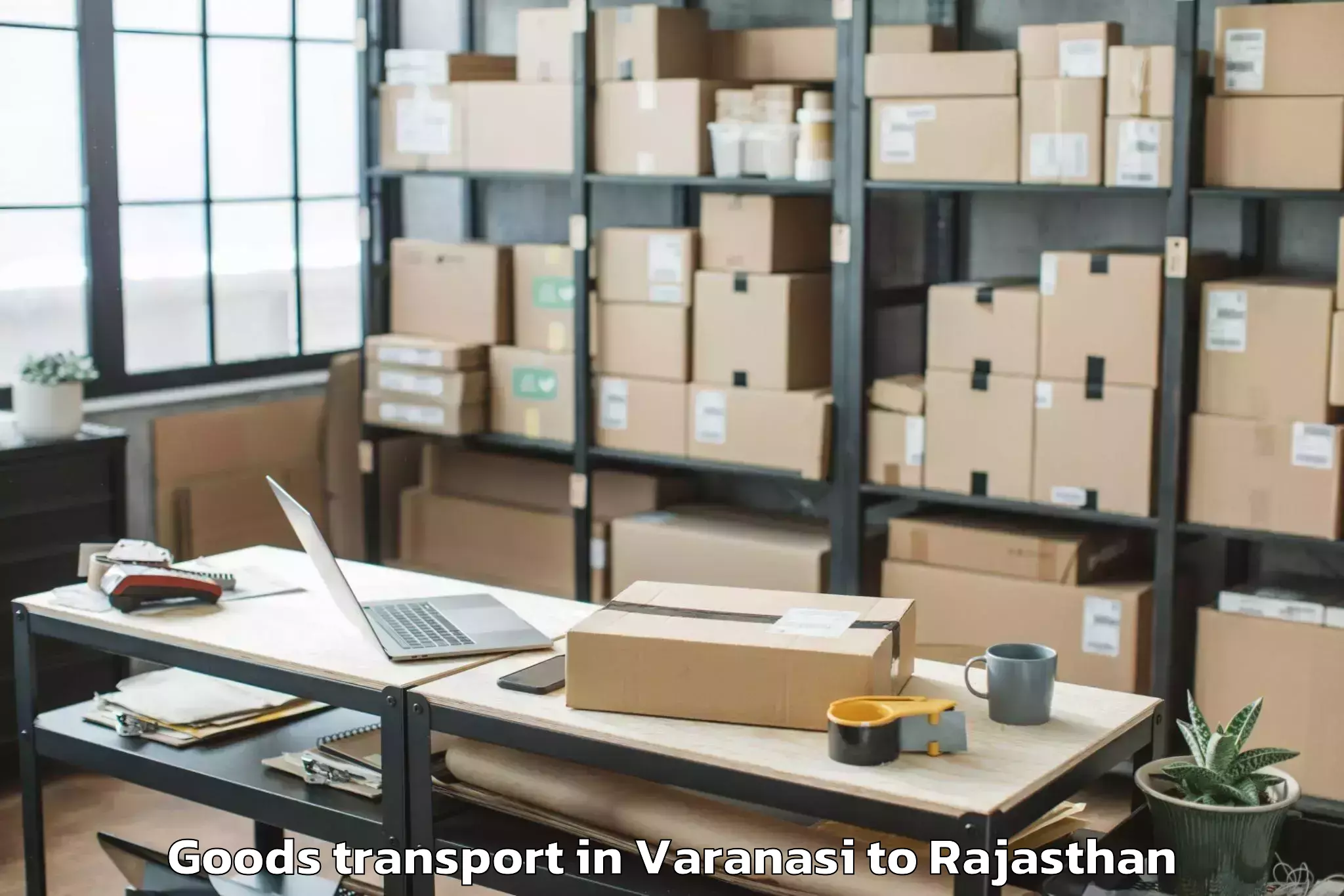 Expert Varanasi to Sojat Goods Transport